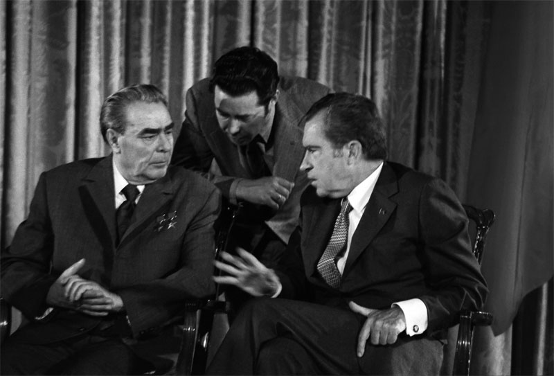 Брежнев с Никсоном в 1973 году во время визита в США