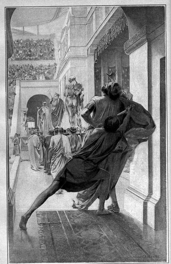 Убийство Филиппа II Павсанием. Рисунок Andre Castaigne (1899 г.).