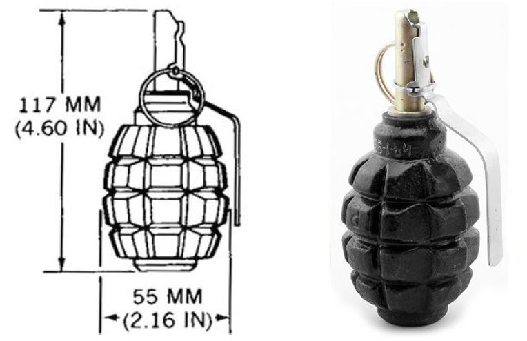 Ручная противопехотная граната Ф-1 (учебный образец)