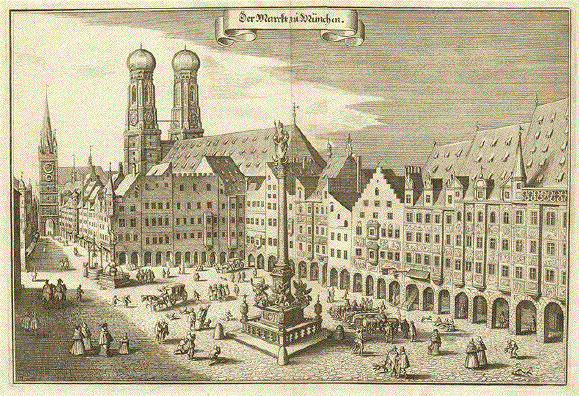 Мюнхен, Мариенплац, 1700 год