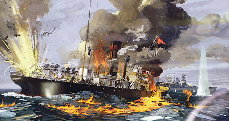 Бой ледокола «Александр Сибиряков» с крейсером «Адмирал Шеер» 25 августа 1942 года.